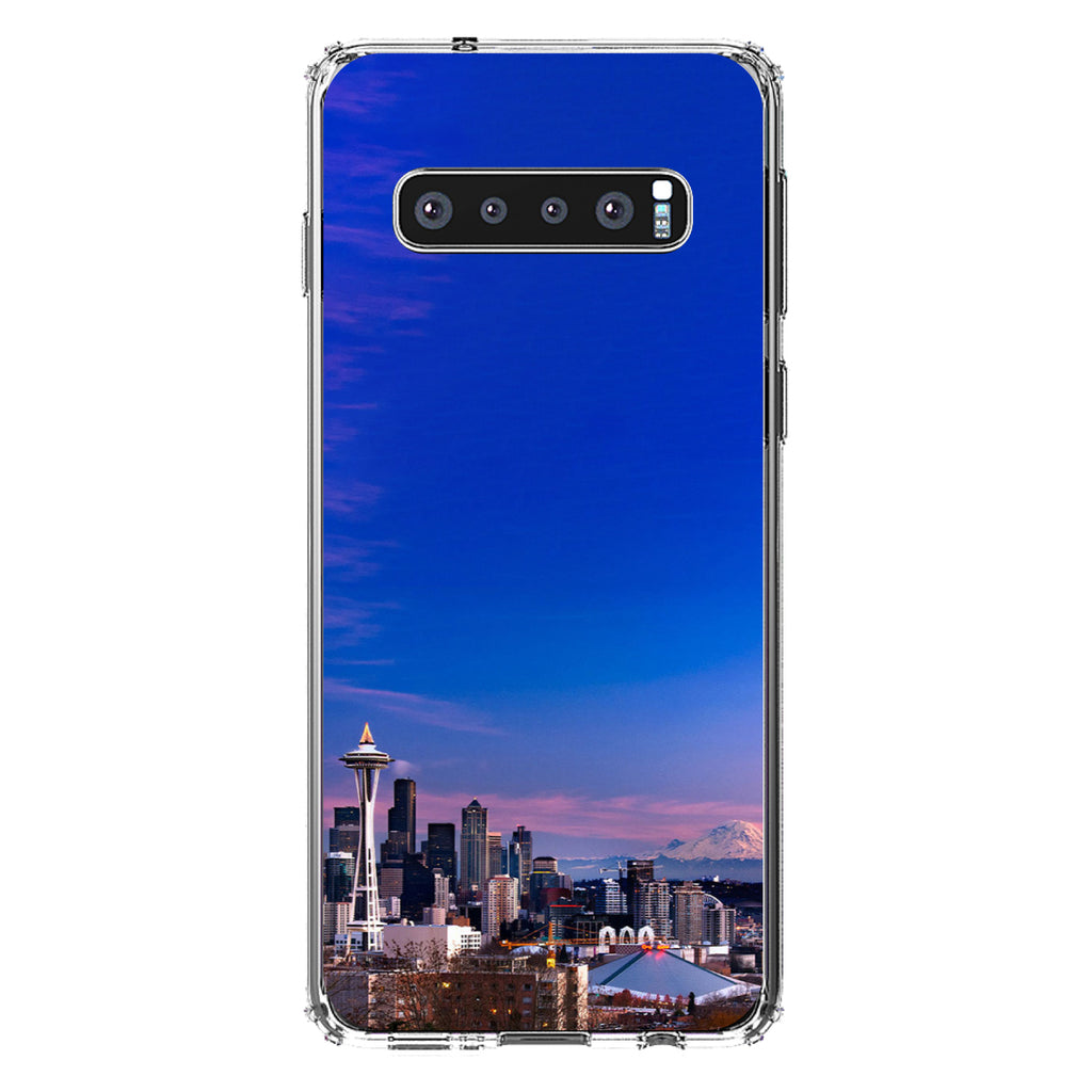 Seattle Skyline Night Clear Shockproof iPhone Case, view 16