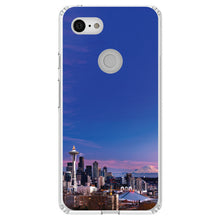 DistinctInk® Clear Shockproof Hybrid Case for Apple iPhone / Samsung Galaxy / Google Pixel - Seattle Skyline Night