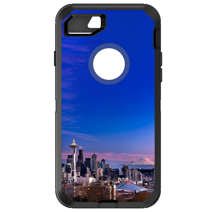 DistinctInk™ OtterBox Defender Series Case for Apple iPhone / Samsung Galaxy / Google Pixel - Seattle Skyline Night