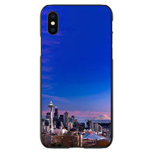 DistinctInk® Hard Plastic Snap-On Case for Apple iPhone or Samsung Galaxy - Seattle Skyline Night