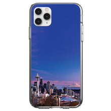 DistinctInk® Clear Shockproof Hybrid Case for Apple iPhone / Samsung Galaxy / Google Pixel - Seattle Skyline Night
