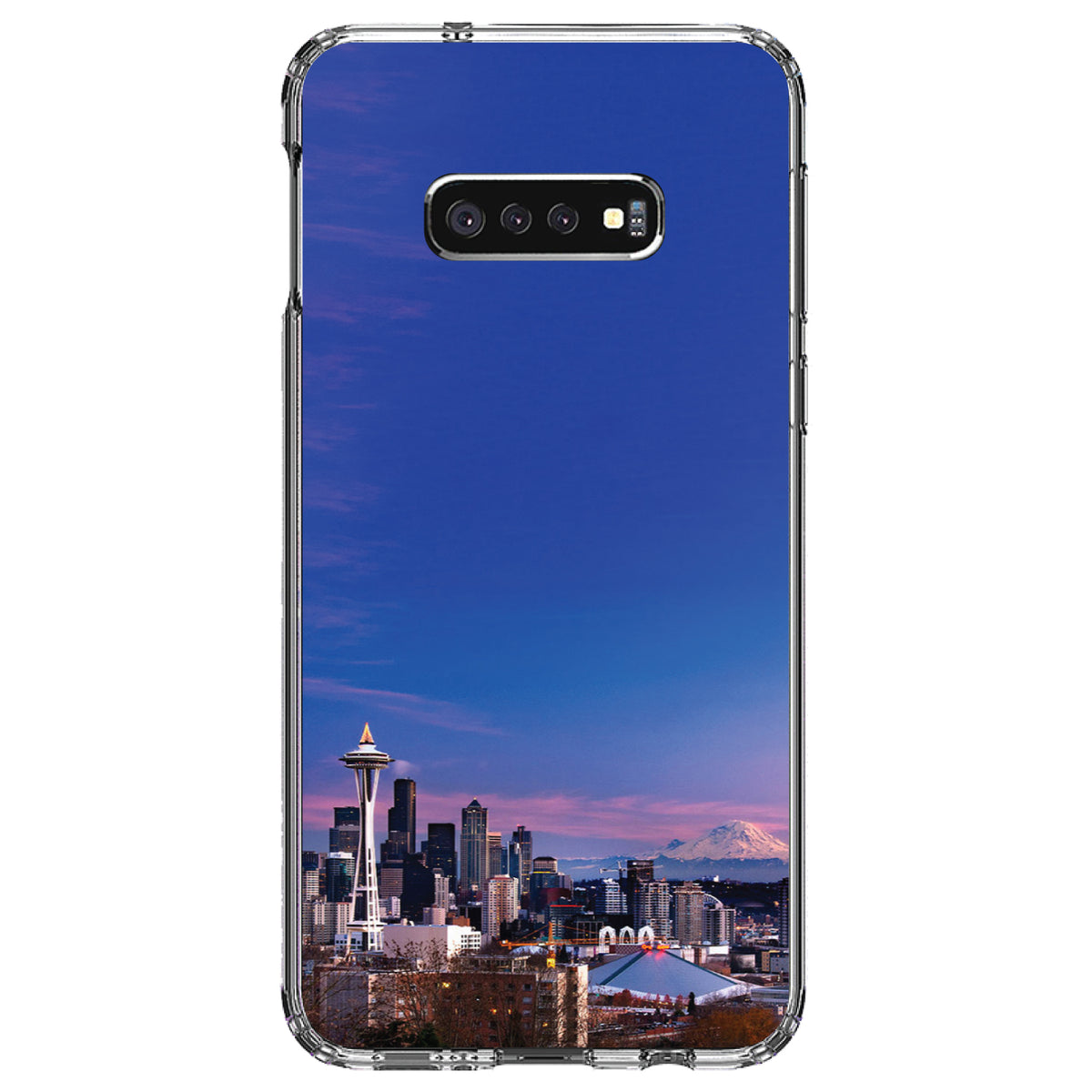 Seattle Skyline Night Clear Shockproof iPhone Case, view 18