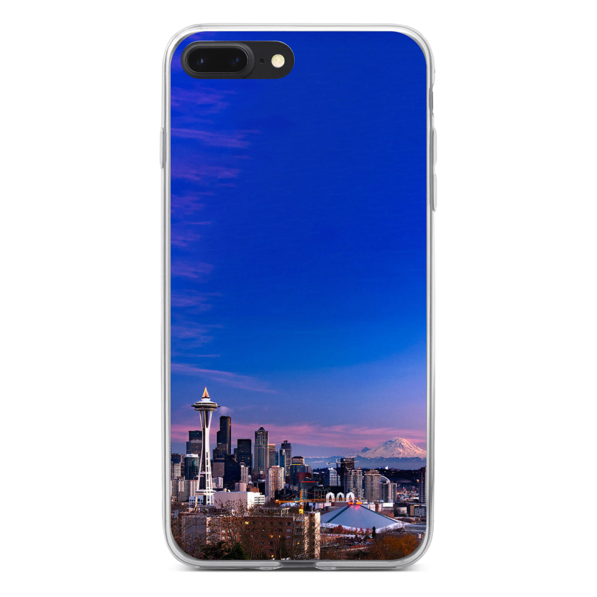 Seattle Skyline Night Clear Shockproof iPhone Case, view 6