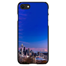 DistinctInk® Hard Plastic Snap-On Case for Apple iPhone or Samsung Galaxy - Seattle Skyline Night