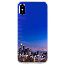 DistinctInk® Clear Shockproof Hybrid Case for Apple iPhone / Samsung Galaxy / Google Pixel - Seattle Skyline Night