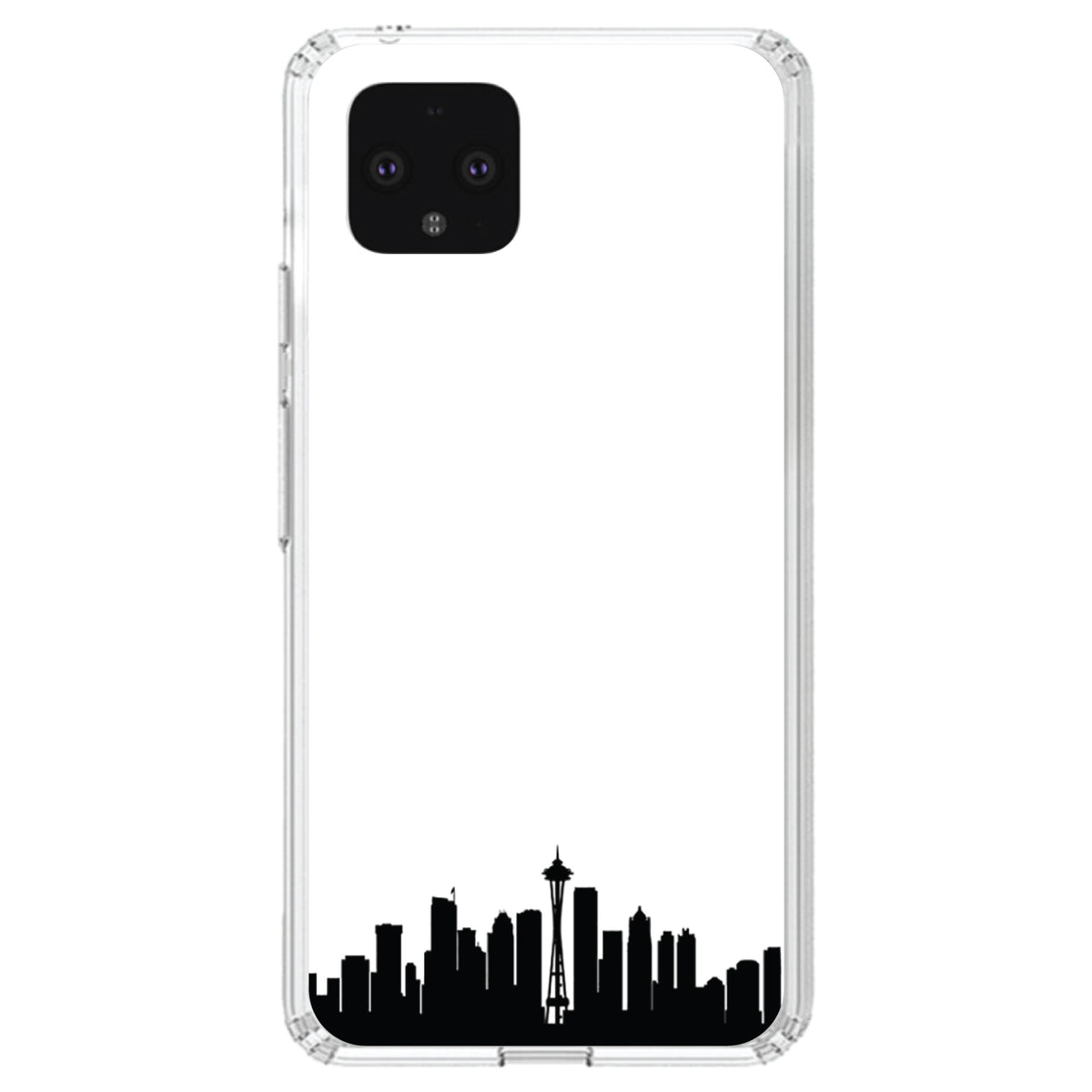 Seattle Skyline Silhouette Clear Shockproof iPhone Case, view 24
