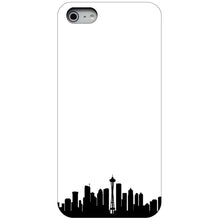 DistinctInk® Hard Plastic Snap-On Case for Apple iPhone or Samsung Galaxy - Seattle Skyline Silhouette