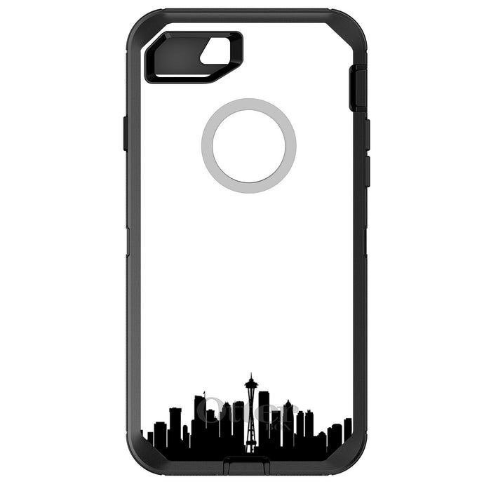 DistinctInk™ OtterBox Defender Series Case for Apple iPhone / Samsung Galaxy / Google Pixel - Seattle Skyline Silhouette