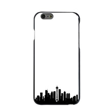 DistinctInk® Hard Plastic Snap-On Case for Apple iPhone or Samsung Galaxy - Seattle Skyline Silhouette