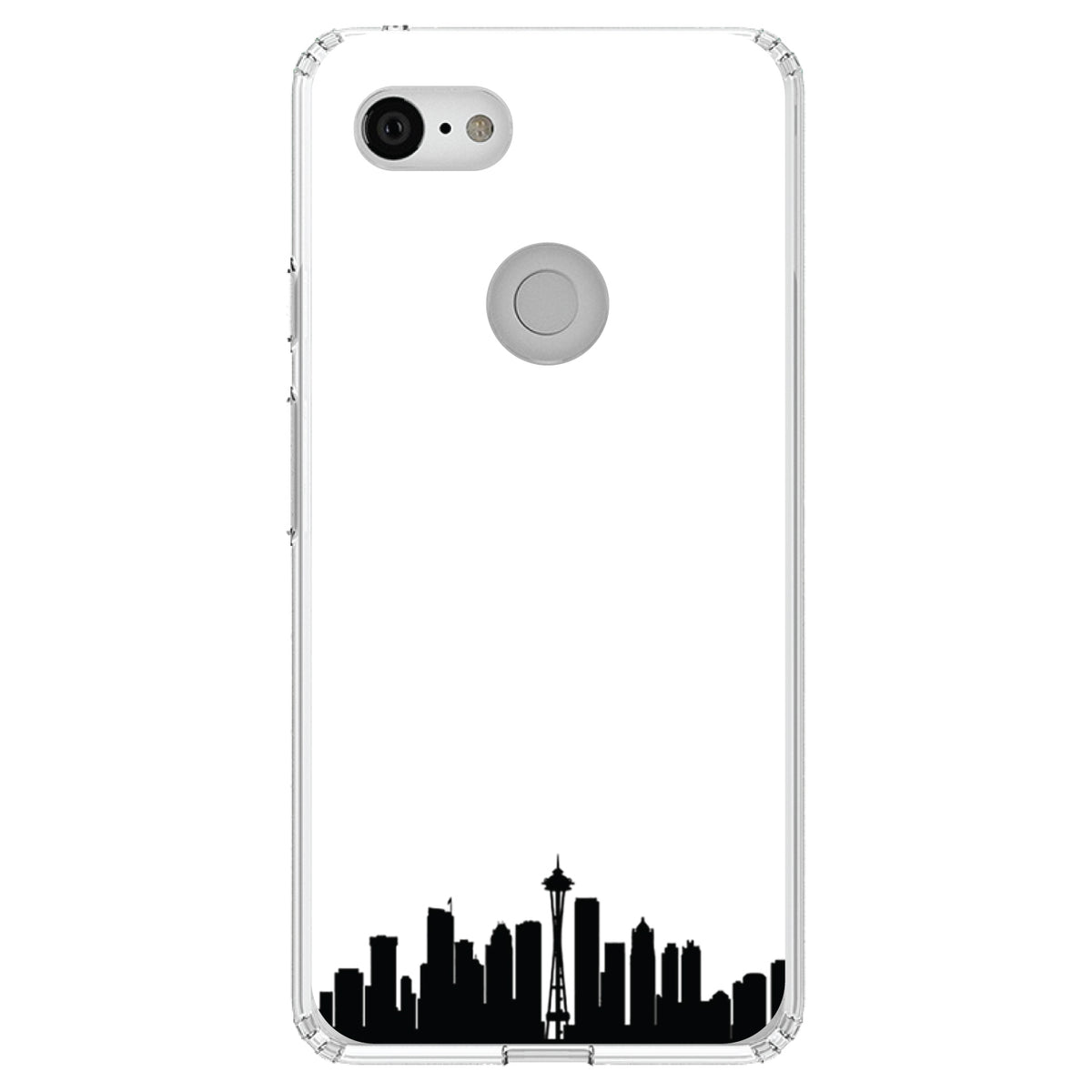 Seattle Skyline Silhouette Clear Shockproof iPhone Case, view 22