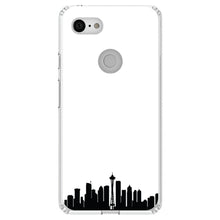 DistinctInk® Clear Shockproof Hybrid Case for Apple iPhone / Samsung Galaxy / Google Pixel - Seattle Skyline Silhouette