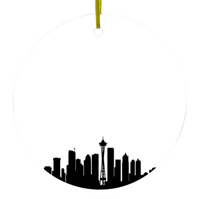 Seattle Skyline Silhouette Ceramic Ornament