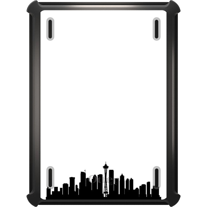DistinctInk™ OtterBox Defender Series Case for Apple iPad / iPad Pro / iPad Air / iPad Mini - Seattle Skyline Silhouette