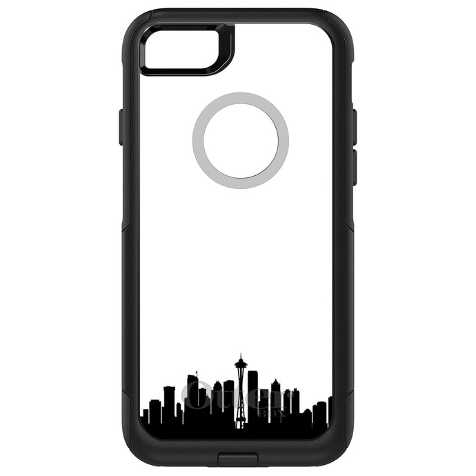 DistinctInk OtterBox Commuter Series Case for Apple iPhone or Samsung Galaxy - Seattle Skyline Silhouette