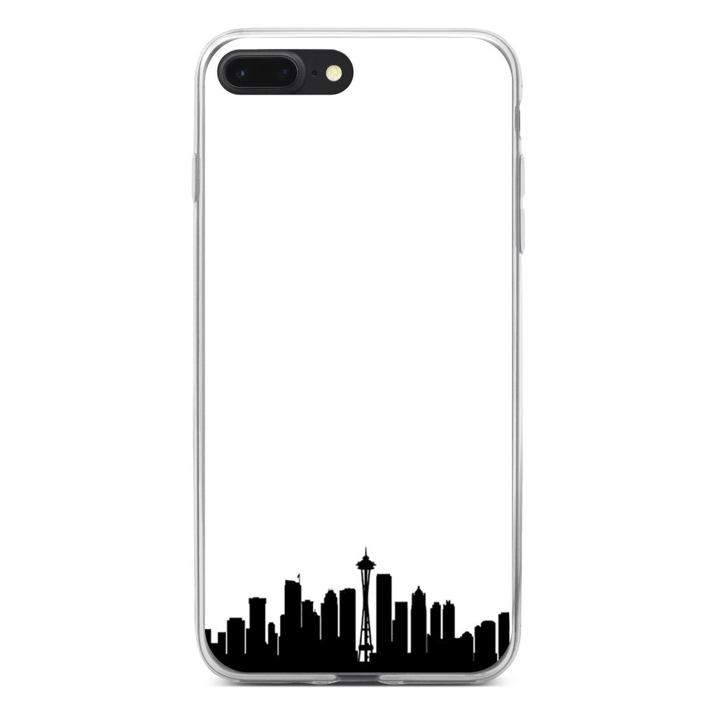 Seattle Skyline Silhouette Clear Shockproof iPhone Case, view 6