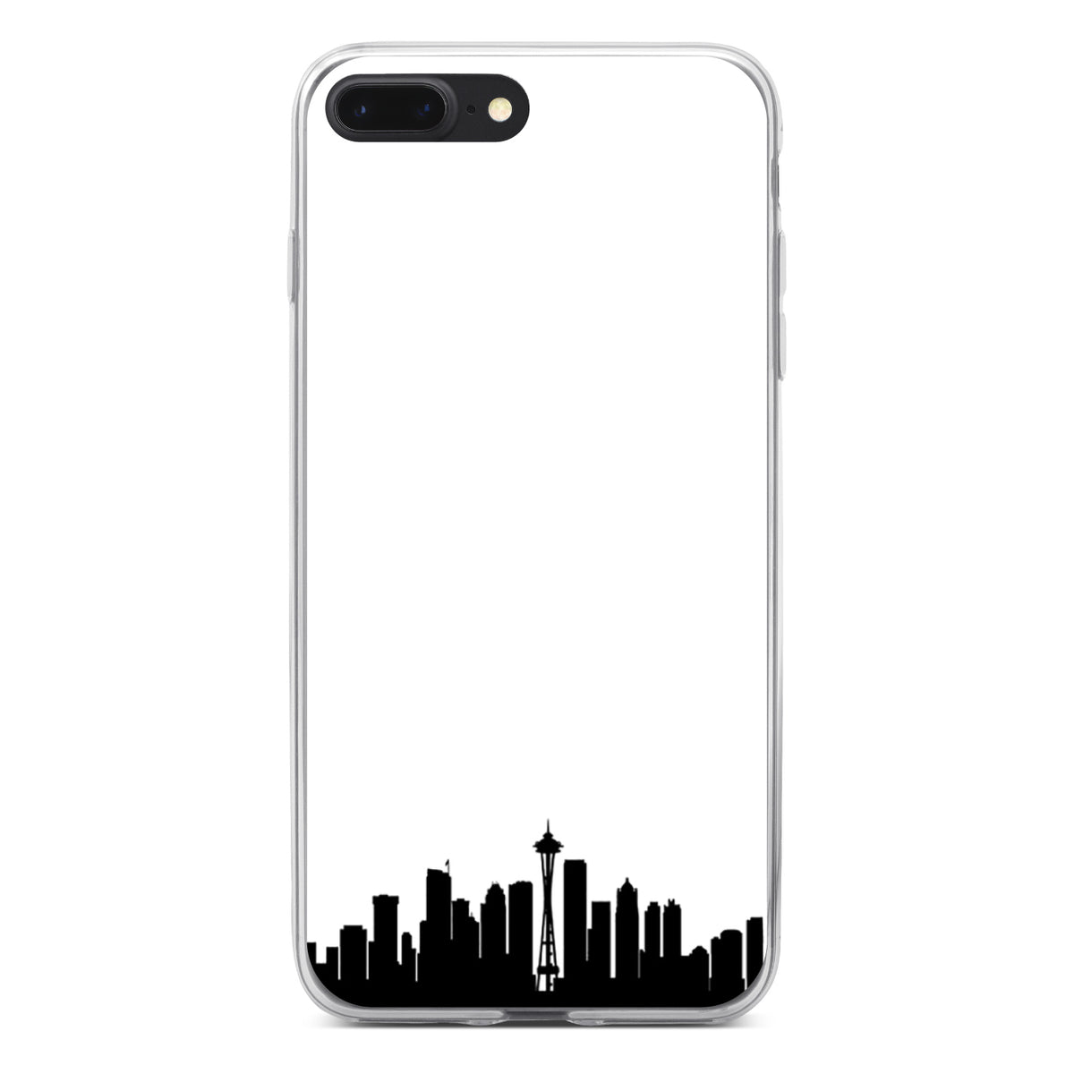 Seattle Skyline Silhouette Clear Shockproof iPhone Case, view 6