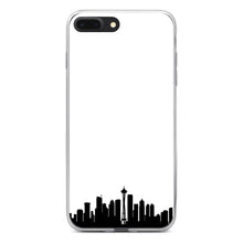 DistinctInk® Clear Shockproof Hybrid Case for Apple iPhone / Samsung Galaxy / Google Pixel - Seattle Skyline Silhouette
