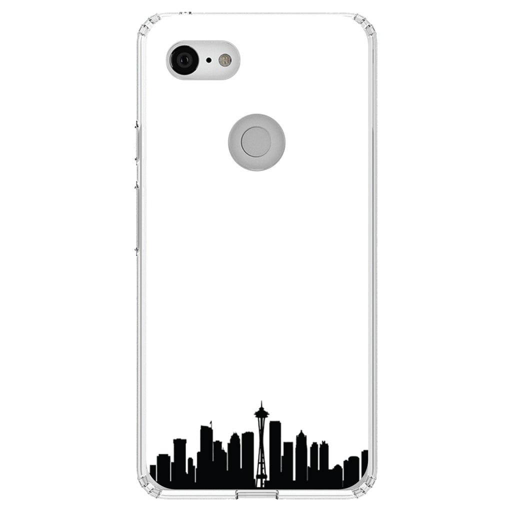 Seattle Skyline Silhouette Clear Shockproof iPhone Case, view 21