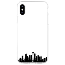 DistinctInk® Clear Shockproof Hybrid Case for Apple iPhone / Samsung Galaxy / Google Pixel - Seattle Skyline Silhouette