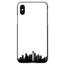 DistinctInk® Hard Plastic Snap-On Case for Apple iPhone or Samsung Galaxy - Seattle Skyline Silhouette