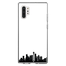 DistinctInk® Clear Shockproof Hybrid Case for Apple iPhone / Samsung Galaxy / Google Pixel - Seattle Skyline Silhouette
