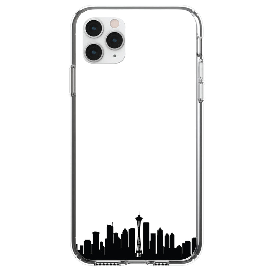 Seattle Skyline Silhouette Clear Shockproof iPhone Case