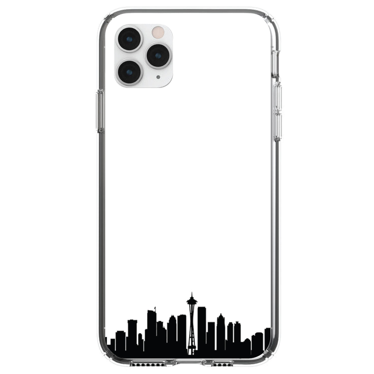 Seattle Skyline Silhouette Clear Shockproof iPhone Case