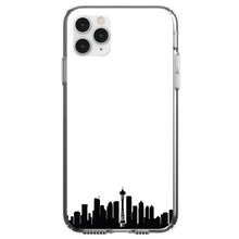 DistinctInk® Clear Shockproof Hybrid Case for Apple iPhone / Samsung Galaxy / Google Pixel - Seattle Skyline Silhouette