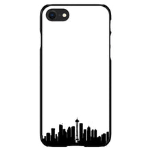 DistinctInk® Hard Plastic Snap-On Case for Apple iPhone or Samsung Galaxy - Seattle Skyline Silhouette