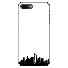 DistinctInk® Hard Plastic Snap-On Case for Apple iPhone or Samsung Galaxy - Seattle Skyline Silhouette