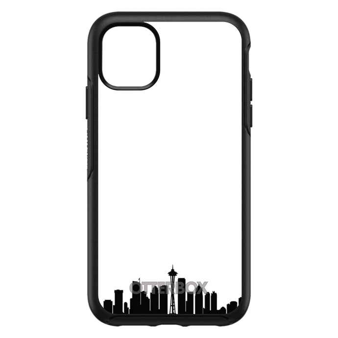 DistinctInk™ OtterBox Symmetry Series Case for Apple iPhone / Samsung Galaxy / Google Pixel - Seattle Skyline Silhouette