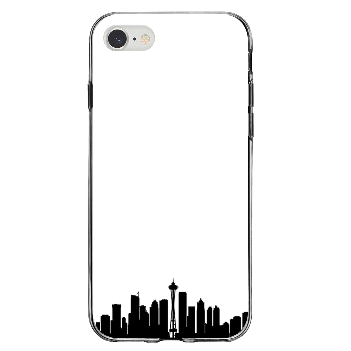 Seattle Skyline Silhouette Clear Shockproof iPhone Case, view 5