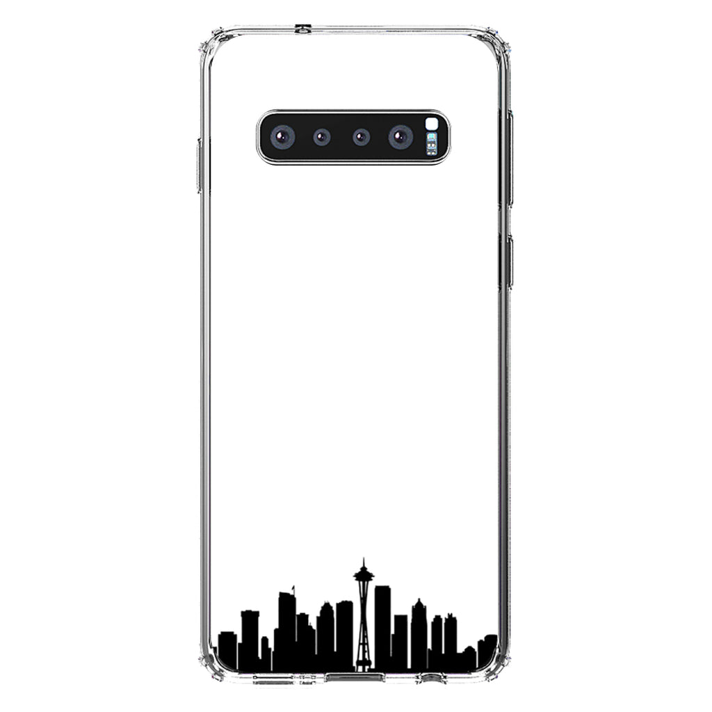 Seattle Skyline Silhouette Clear Shockproof iPhone Case, view 16