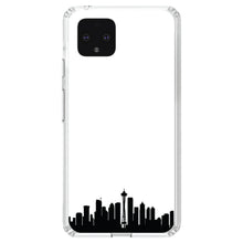 DistinctInk® Clear Shockproof Hybrid Case for Apple iPhone / Samsung Galaxy / Google Pixel - Seattle Skyline Silhouette