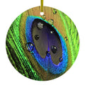 Peacock Feather Close Up Ceramic Ornament