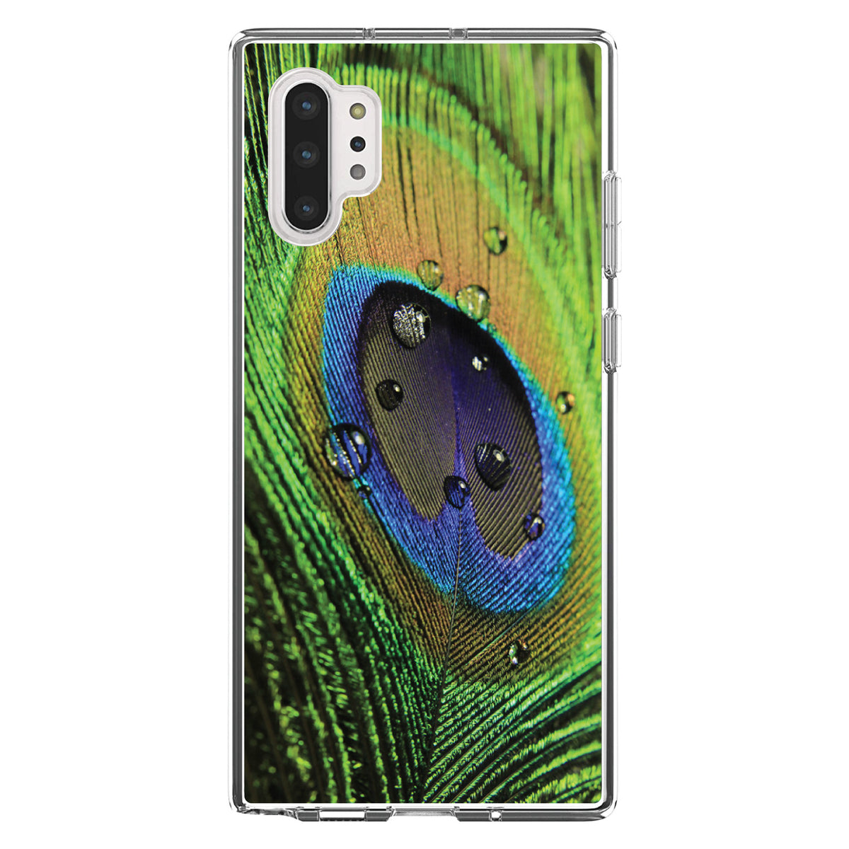 Peacock Feather Close Up Clear Shockproof iPhone Case, view 10