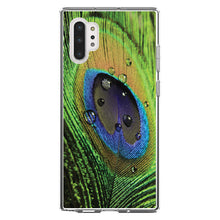 DistinctInk® Clear Shockproof Hybrid Case for Apple iPhone / Samsung Galaxy / Google Pixel - Peacock Feather Close Up