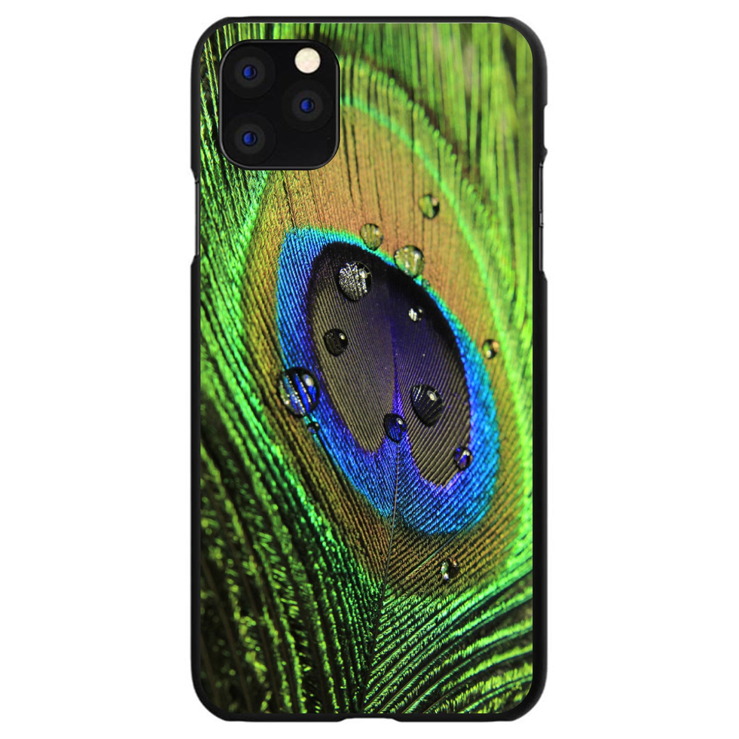 DistinctInk® Hard Plastic Snap-On Case for Apple iPhone or Samsung Galaxy - Peacock Feather Close Up