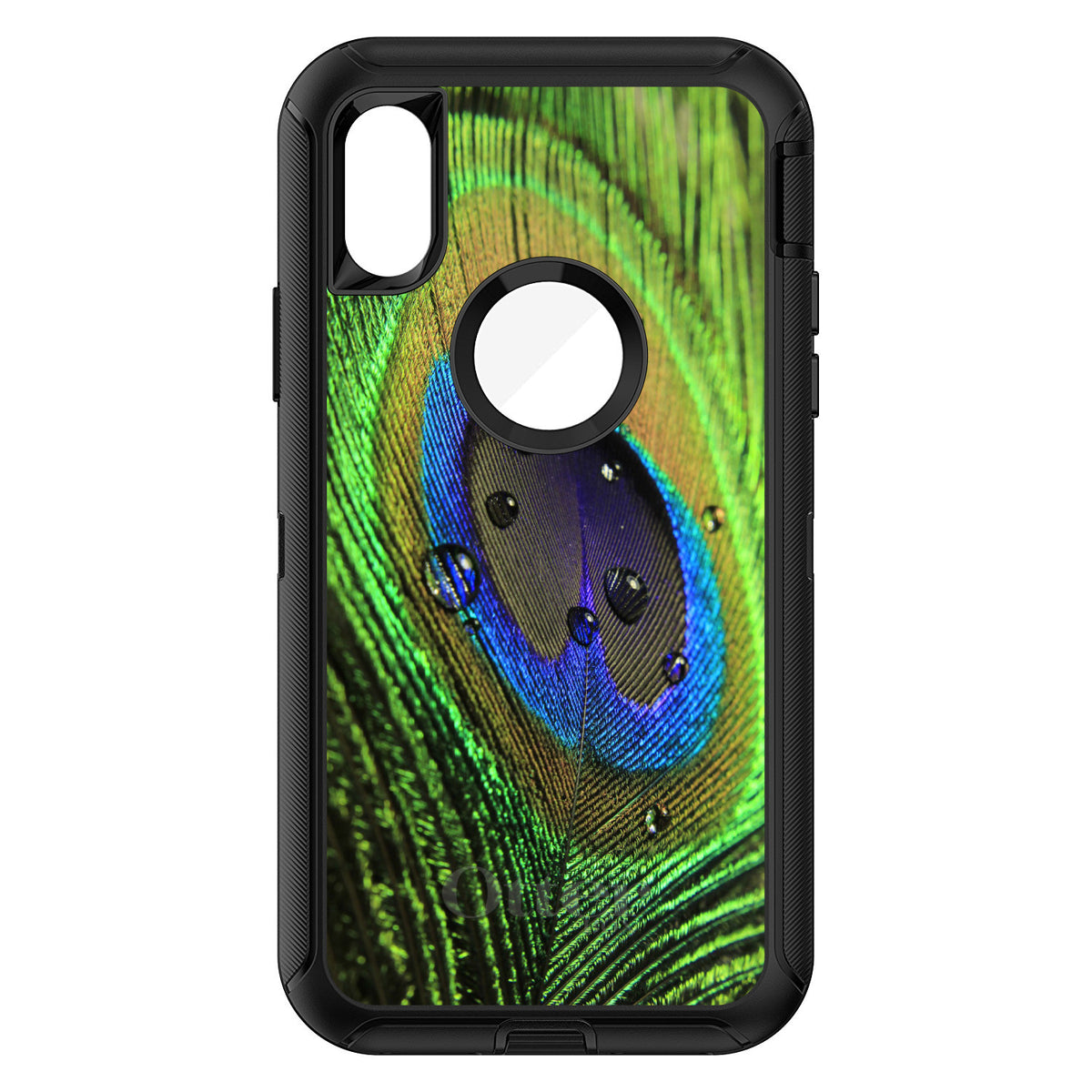 Peacock Feather Close Up OtterBox Defender Case for iPhone & Galaxy, view 3