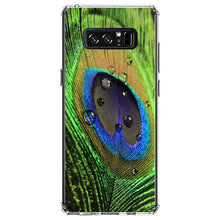 DistinctInk® Clear Shockproof Hybrid Case for Apple iPhone / Samsung Galaxy / Google Pixel - Peacock Feather Close Up