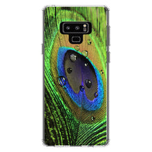 DistinctInk® Clear Shockproof Hybrid Case for Apple iPhone / Samsung Galaxy / Google Pixel - Peacock Feather Close Up