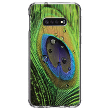 DistinctInk® Clear Shockproof Hybrid Case for Apple iPhone / Samsung Galaxy / Google Pixel - Peacock Feather Close Up