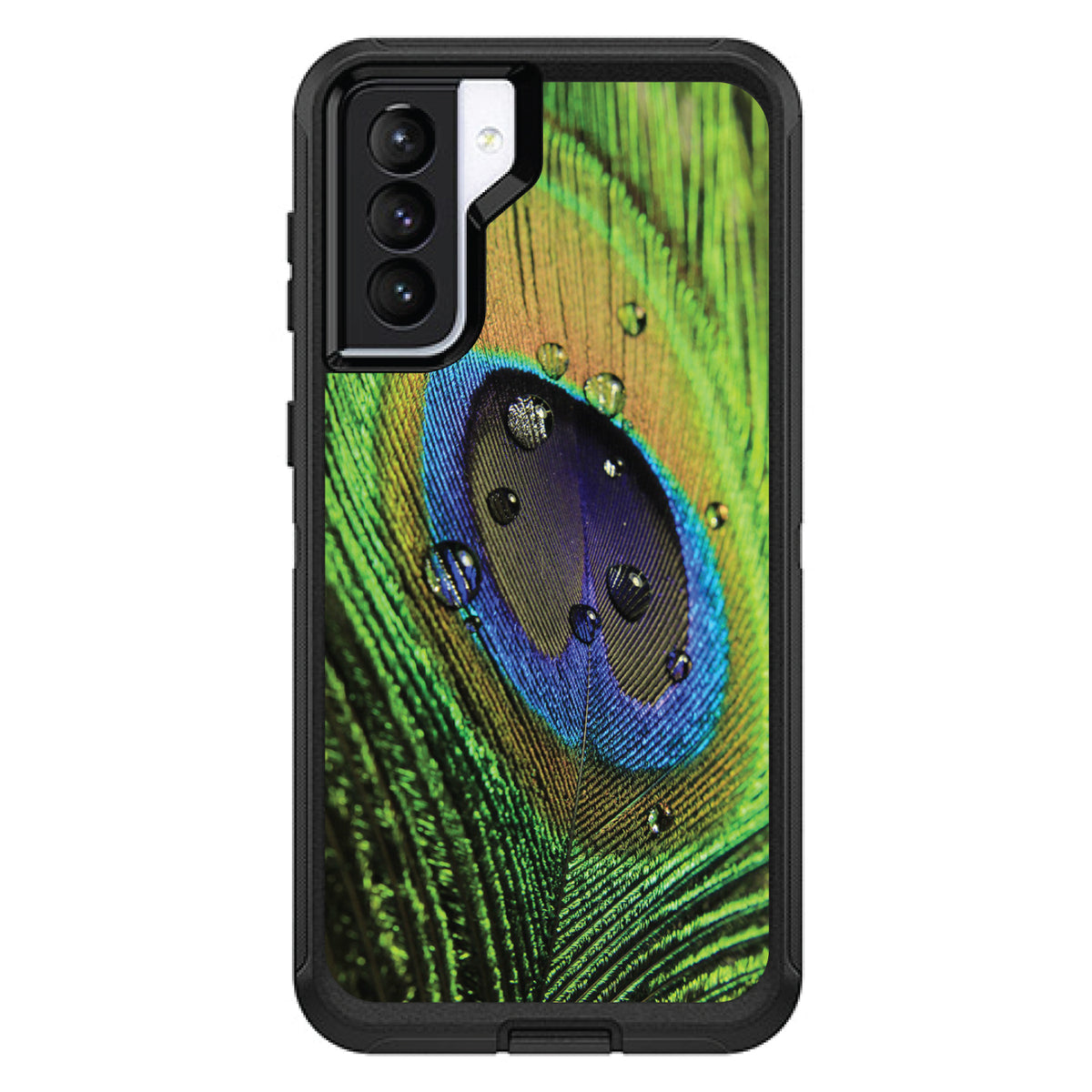 Peacock Feather Close Up OtterBox Defender Case for iPhone & Galaxy, view 6