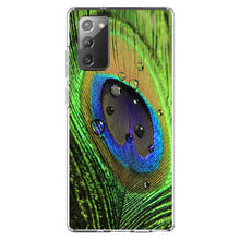 DistinctInk® Clear Shockproof Hybrid Case for Apple iPhone / Samsung Galaxy / Google Pixel - Peacock Feather Close Up
