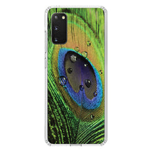 DistinctInk® Clear Shockproof Hybrid Case for Apple iPhone / Samsung Galaxy / Google Pixel - Peacock Feather Close Up