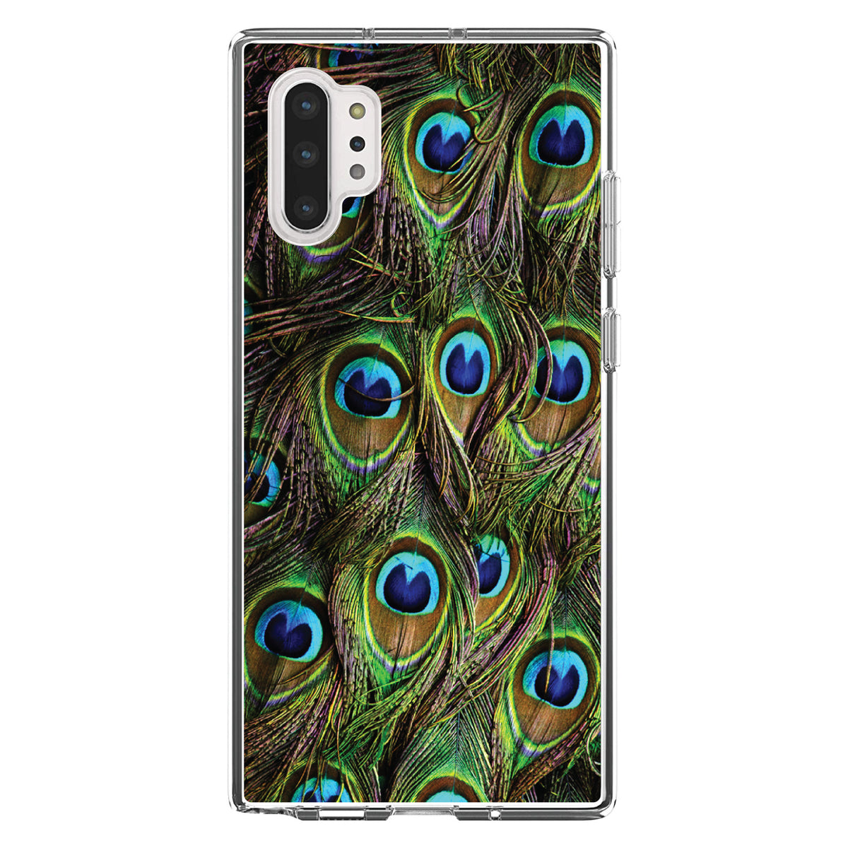 Peacock Feathers Clear Shockproof iPhone Case, view 10