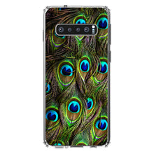 DistinctInk® Clear Shockproof Hybrid Case for Apple iPhone / Samsung Galaxy / Google Pixel - Peacock Feathers