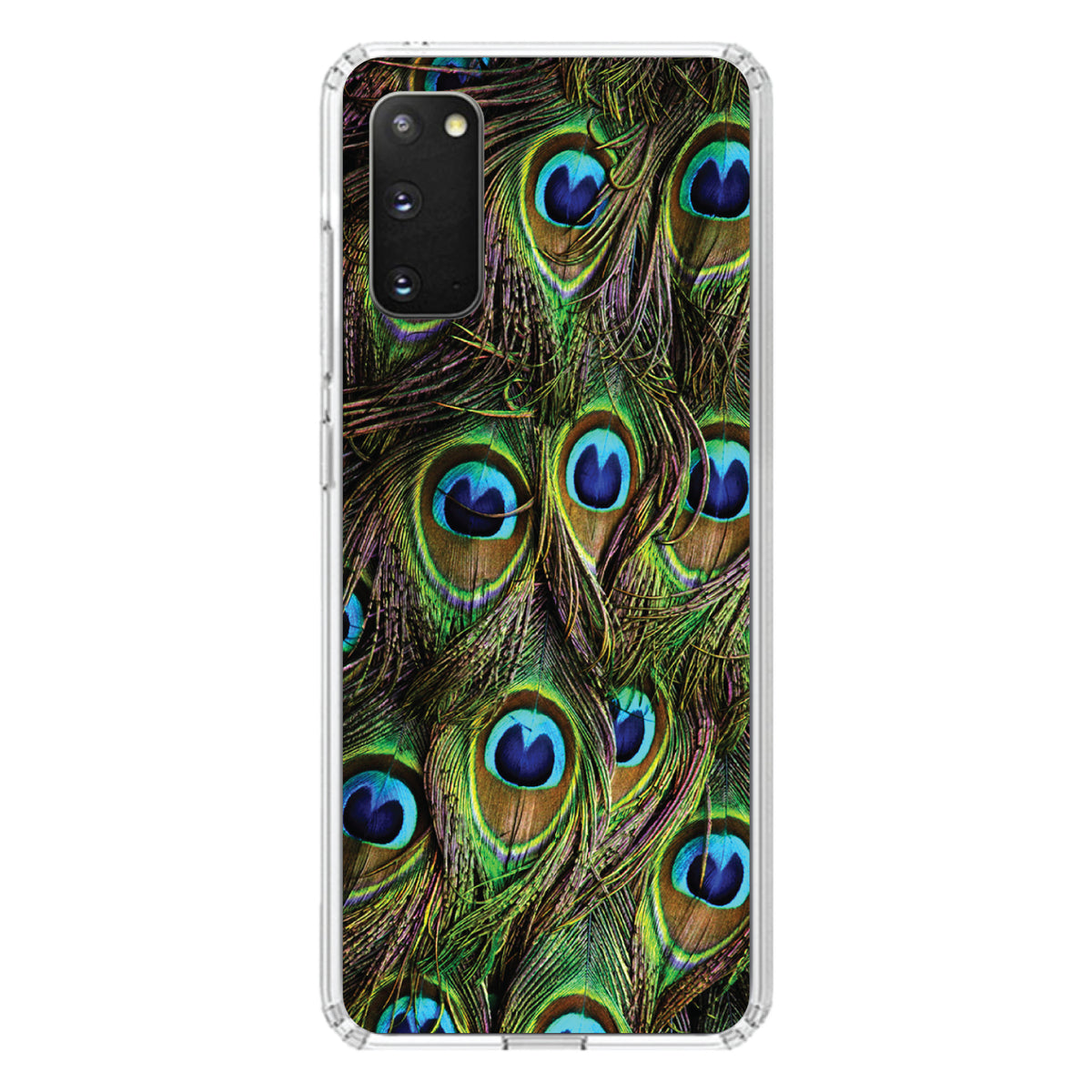 Peacock Feathers Clear Shockproof iPhone Case, view 15