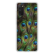 DistinctInk® Clear Shockproof Hybrid Case for Apple iPhone / Samsung Galaxy / Google Pixel - Peacock Feathers
