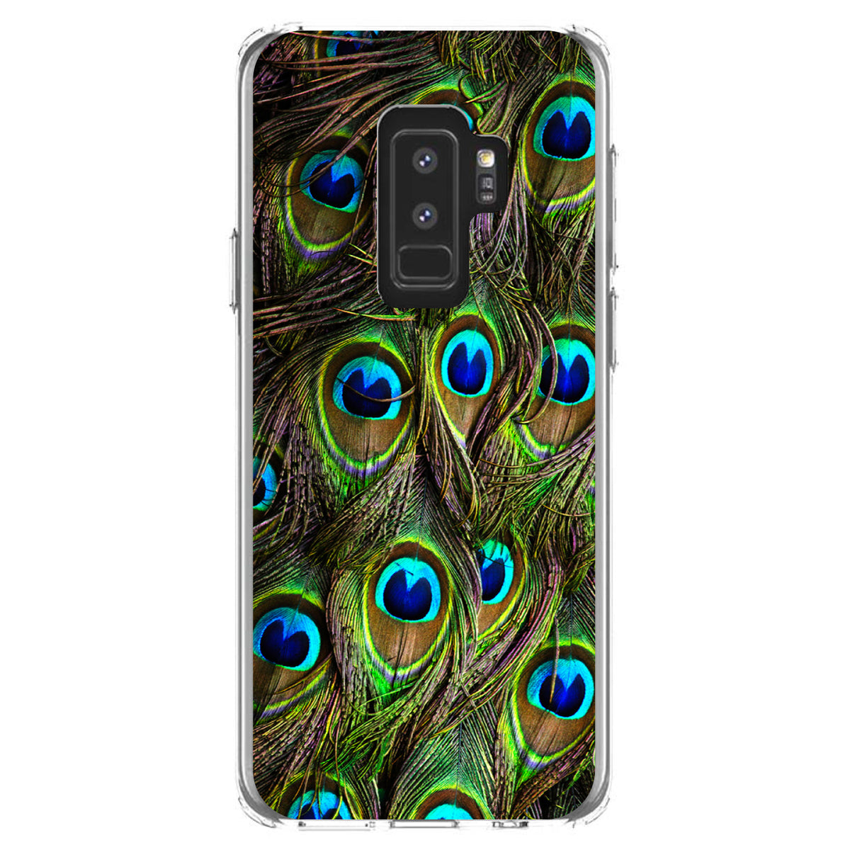 Peacock Feathers Clear Shockproof iPhone Case, view 20